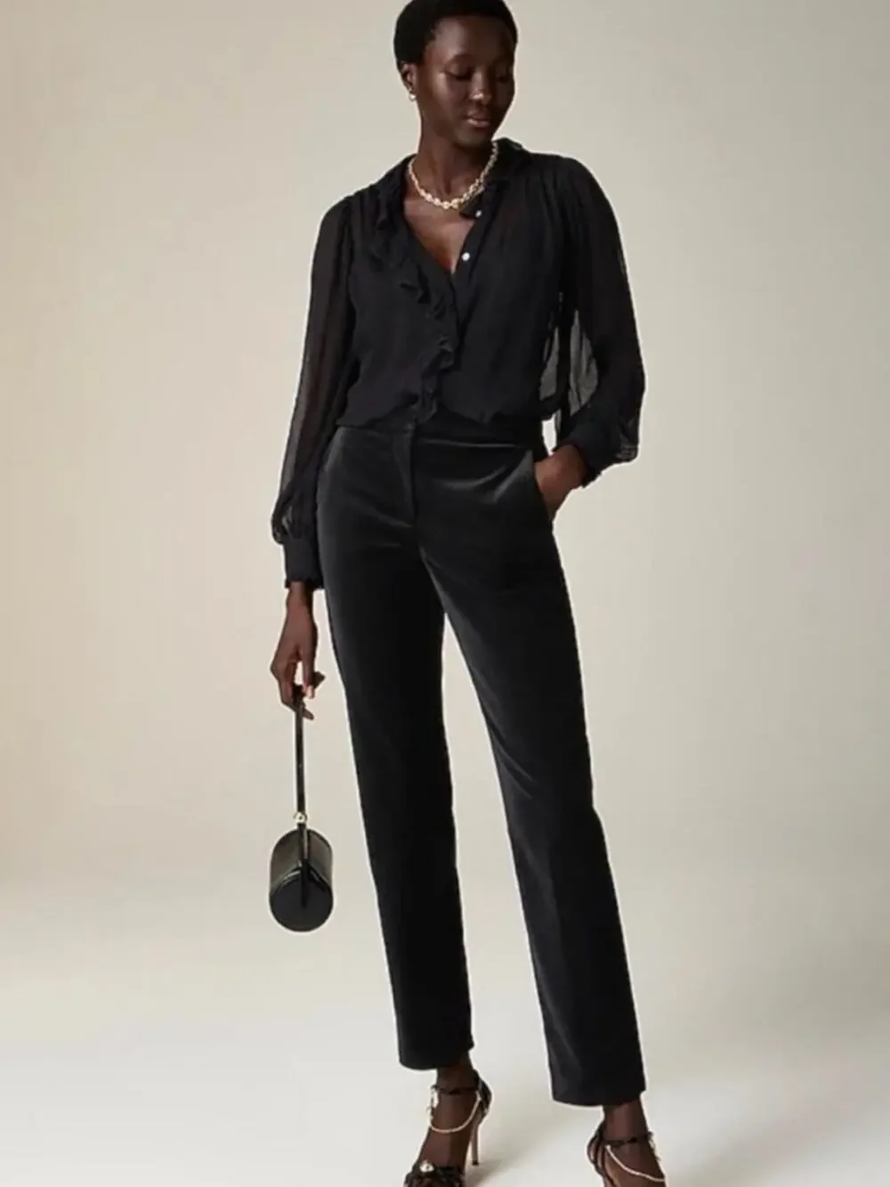 J. Crew Kate slim-fit pant in velvet black sz 6‎